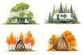 Eco-friendly tiny house in forest isolated Royalty Free Stock Photo