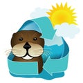 Sea Otter Icon Royalty Free Stock Photo