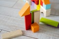 Eco-friendly toys for young children. Colorful cubes.