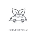 eco-friendly transport linear icon. Modern outline eco-friendly
