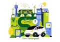 Eco Friendly Transportation Illustration featuring the Combination of Multiple Travel Modes for Efficiency in Urban Transport Royalty Free Stock Photo