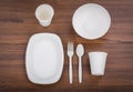 Eco friendly Unbleached plant fiber dishware set Royalty Free Stock Photo