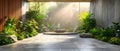 Eco-Friendly Urban Oasis with Serene Minimalist Design. Concept Eco-Friendly Design, Urban Oasis,