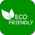 Eco-friendly vector logo or icon, green background eco-friendly logo Royalty Free Stock Photo