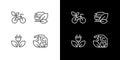 Eco friendly vehicle pixel perfect linear icons set for dark, light mode Royalty Free Stock Photo