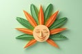 Eco-friendly wall art depicting a happy face with a colorful arrangement of foliage.