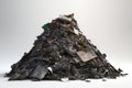 Eco-Friendly Waste Management: A High-Resolution Photo of Garbage Pile on White Background.