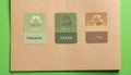 Eco-Friendly Waste Sorting System with Labels Royalty Free Stock Photo