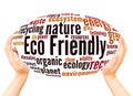 Eco Friendly word cloud hand sphere concept Royalty Free Stock Photo