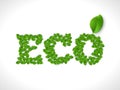 Eco friendly word FRESH made of green vector leafs. Eco text concept