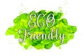 ECO Friendly - wrote on painted water color Royalty Free Stock Photo