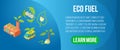 Eco fuel concept banner, isometric style Royalty Free Stock Photo