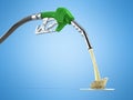 eco Fuel concept nozzle pump with hose 3d render on blue background Royalty Free Stock Photo