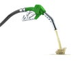 eco Fuel concept nozzle pump with hose 3d render on white background Royalty Free Stock Photo
