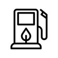 eco fuel line icon illustration vector graphic