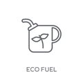 Eco fuel linear icon. Modern outline Eco fuel logo concept on wh Royalty Free Stock Photo