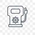 Eco fuel vector icon isolated on transparent background, linear