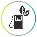 eco gasoline icon, green energy concept, bio fuel pump station Royalty Free Stock Photo