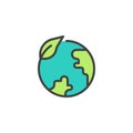 Eco globe filled outline icon