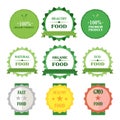 Eco green badges illustration set