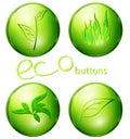 Eco green buttons Royalty Free Stock Photo
