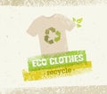 Eco Green Clothes Recycle Vector Concept on Organic Paper Background