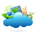 Eco green Cloud computing concept