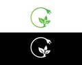 Eco green electric plug icon Royalty Free Stock Photo