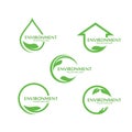 eco green environment logo vector icon illustration Royalty Free Stock Photo