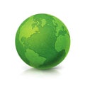 ECO Green globe North and South America map on white background Royalty Free Stock Photo