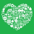 Eco green heart shape background - ecology, recycling concept Royalty Free Stock Photo