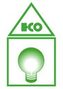 Eco green house with bulb