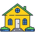 Eco green house logo, home vector icon