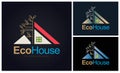 Eco Green House real estate building modern logo template design for brand or company and other Royalty Free Stock Photo