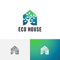 Eco Green House Tree Leaves Nature Real Estate Logo Royalty Free Stock Photo