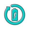 Battery recycling vector logo