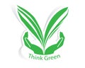 Eco green leaf with hand concept vector Royalty Free Stock Photo