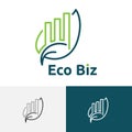 Eco Green Leaf Investing Business Financial Bar Chart Logo Royalty Free Stock Photo