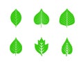 Eco, green, leaves icon set. Vector illustration Royalty Free Stock Photo