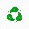 Eco green leaves label. Biodegradable icon. Recycle ecology vector illustration