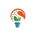Eco green light bulb logo vector Royalty Free Stock Photo