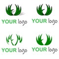 Eco green logo, circle leaves grass Royalty Free Stock Photo