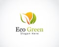 eco green logo creative color modern sun leaf solar nature Royalty Free Stock Photo