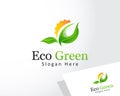 eco green logo creative color modern sun leaf solar nature Royalty Free Stock Photo