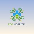eco green nature cross medical hospital logo template design for brand or company and other Royalty Free Stock Photo