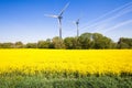 Eco green power station, wind turbines Royalty Free Stock Photo