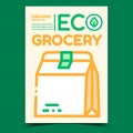 Eco Grocery Promotional Brochure Poster Vector