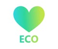 Eco heart icon in blue and green colors. Protect oceans and environment symbol Royalty Free Stock Photo