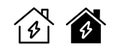 Ecological house vector icon set. Green energy symbol. Renewable energy sign Royalty Free Stock Photo