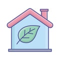 Eco home fill vector icon which can easily modify or edit